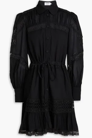 CHARO RUIZ IBIZA Daniela gathered cotton-blend voile mini shirt dress - - XS