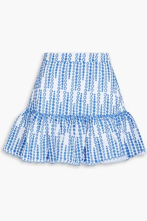 CHARO RUIZ IBIZA Formentera gathered broderie anglaise cotton-blend mini skirt - - S