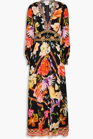 Camilla Crystal-embellished floral-print silk crepe de chine maxi dress - - XXS