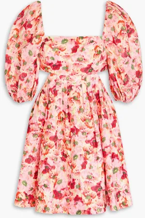ZIMMERMANN Cutout floral-print linen mini dress - - 0