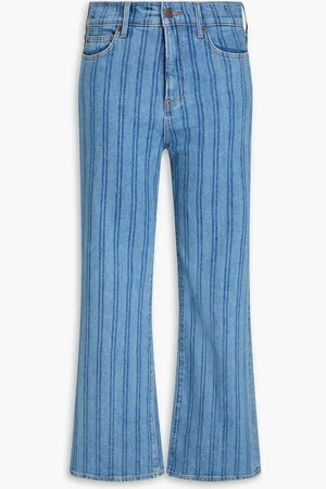 VERONICA BEARD Crosbie striped high-rise wide-leg jeans - Blue - 30