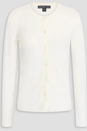 James Perse Ribbed linen-blend jersey cardigan - White - 1