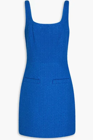 VERONICA BEARD Sabra cotton-blend tweed mini dress - Blue - US 4