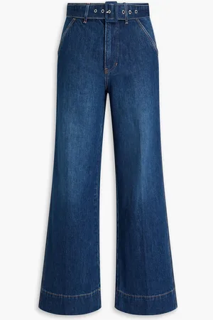 VERONICA BEARD Taylor belted high-rise wide-leg jeans - Blue - 29