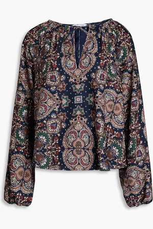 VERONICA BEARD Solay printed crepe blouse - Blue - US 8