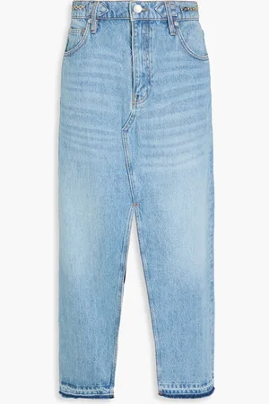 Maje Chain-embellished denim maxi skirt - Blue - FR 34
