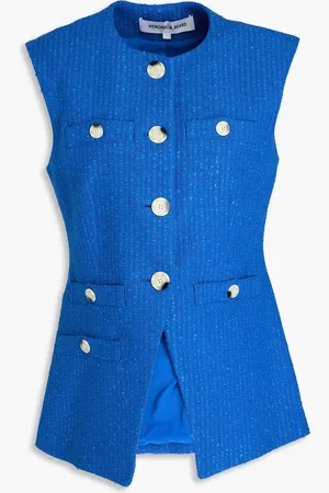 VERONICA BEARD Tamara cotton-blend tweed vest - Blue - US 10