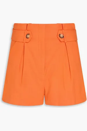 VERONICA BEARD Franzi pleated linen-blend shorts - - US 4