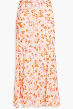 Maje Floral-print twill midi skirt - - FR 36