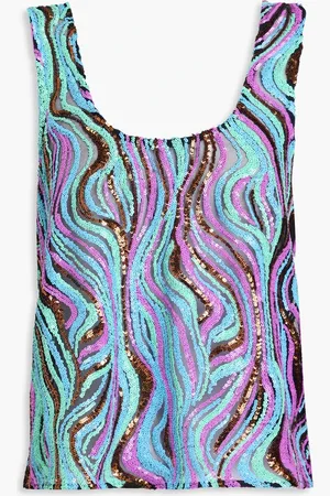 Maje Sequined tulle top - - 3