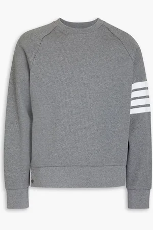 Thom Browne Striped waffle-knit cotton sweater - - 0