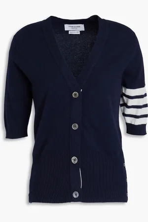 Thom Browne Striped cashmere cardigan - Blue - IT 36