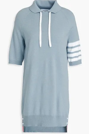 Thom Browne Striped wool mini shirt dress - Blue - IT 40