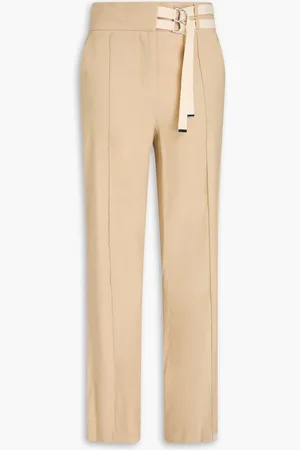 VERONICA BEARD Cruz linen-blend straight-leg pants - Neutral - US 0