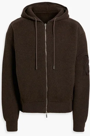 Jacquemus Ribbed wool zip-up hoodie - Brown - S