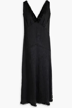 Proenza Schouler Bead-embellished crinkled-satin midi dress - - US 6