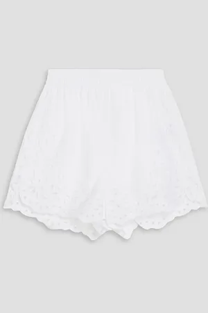 Chloé Broderie anglaise cotton shorts - - FR 34