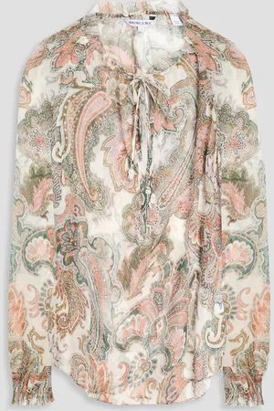 VERONICA BEARD Antonette paisley-print silk-georgette blouse - White - US 12