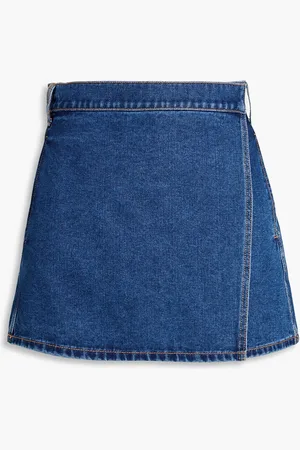 VERONICA BEARD Colin skirt-effect denim shorts - Blue - US 0