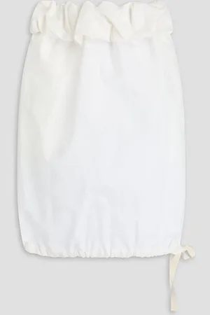 Proenza Schouler Hayley gathered cotton-blend poplin mini skirt - White - XS
