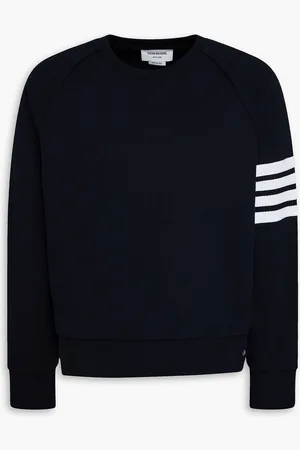 Thom Browne Striped waffle-knit cotton sweater - Blue - 0