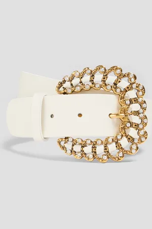 Maje Crystal-embellished leather belt - - 2