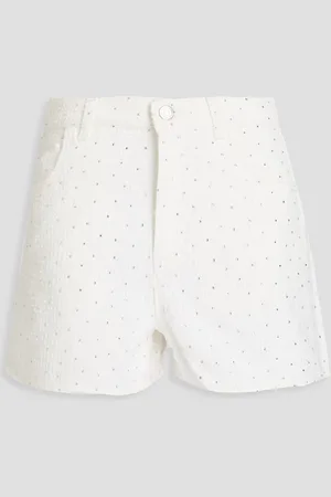 Maje Embellished fil coupé denim shorts - - FR 34