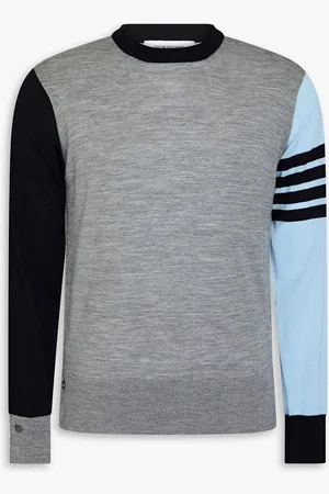 Thom Browne Striped color-block wool sweater - Blue - 1