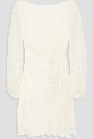 Maje Twisted corded lace mini dress - White - FR 38