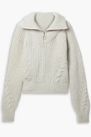 Cordova Molina cable-knit merino wool half-zip sweater - Gray - L