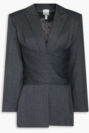HUISHAN ZHANG Lucas wool-blend twill blazer - Gray - UK 10