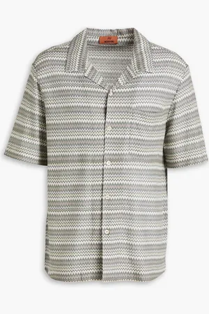 Missoni Crochet-knit polo shirt - Gray - IT 50