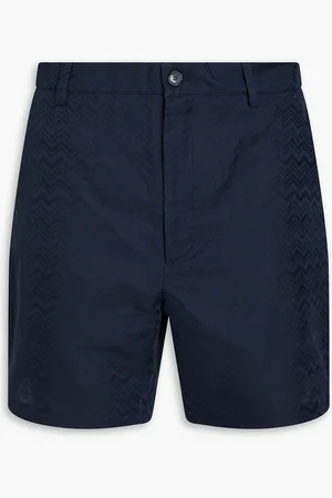 Missoni Cotton and linen-blend jacquard shorts - Blue - IT 50