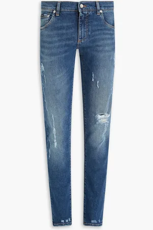 Dolce & Gabbana Slim-fit distressed denim jeans - Blue - IT 48