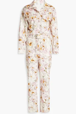 Rebecca Vallance Fleur du Mal belted floral-print cotton-twill jumpsuit - Pink - UK 6