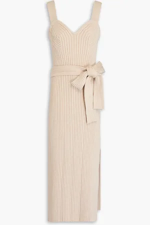 By Malene Birger Honeya ribbed-knit cotton-blend midi dress - Neutral - M