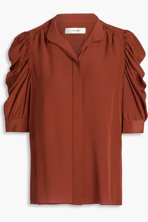 Frame Gillian silk crepe de chine bouse - Red - XL