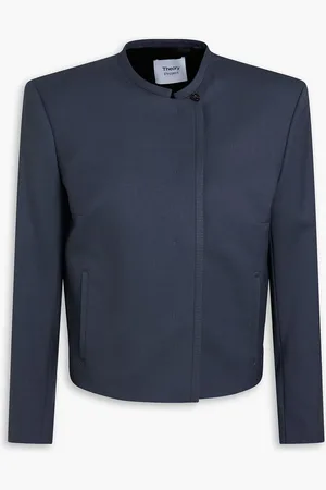 THEORY Wool-blend twill jacket - Blue - US 4
