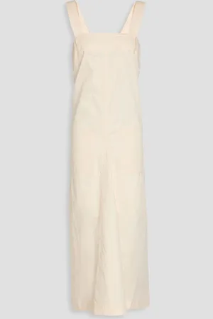 tibi Pleated cotton midi dress - White - US 12