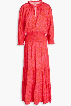 Heidi Klein Tiered floral-print woven maxi dress - Orange - XS