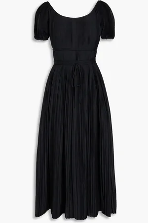 Tory Burch Pleated striped cotton and silk-blend voile midi dress - - US 2