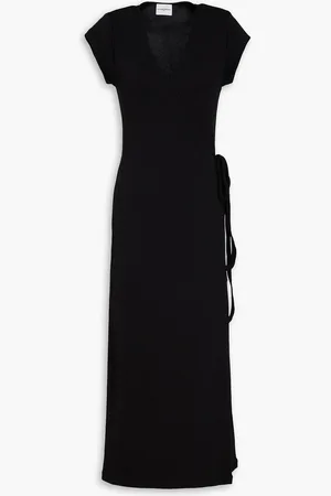 Claudie Pierlot Wrap-effect cotton-jersey midi dress - - L