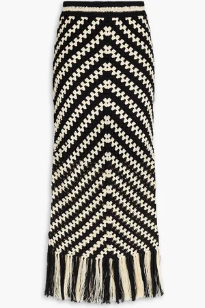 ZIMMERMANN Fringed crocheted cotton maxi skirt - - 3