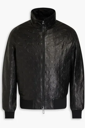 Emporio Armani Embossed leather jacket - - IT 50