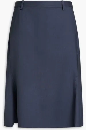 THEORY Wool-blend twill skirt - Blue - US 8
