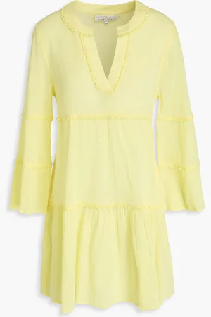 Heidi Klein Pompom-embellished cotton-crepon mini dress - - XL