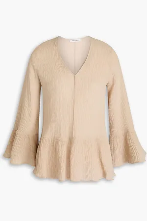 By Malene Birger Ophelies ramie and cotton-blend gauze blouse - Neutral - DE 32