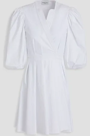 Claudie Pierlot Pleated cotton-poplin mini wrap dress - - FR 34