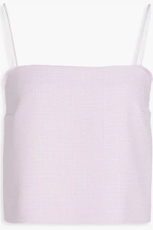 Claudie Pierlot Houndstooth bouclé-tweed top - Purple - FR 40
