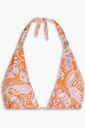 Melissa Odabash Grenada printed triangle bikini top - Orange - IT 38